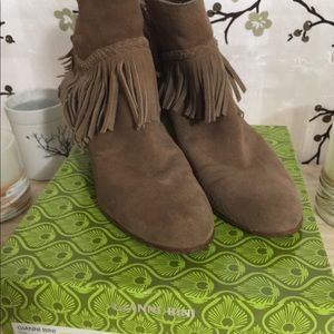 Gianna Bini suede fringe booties